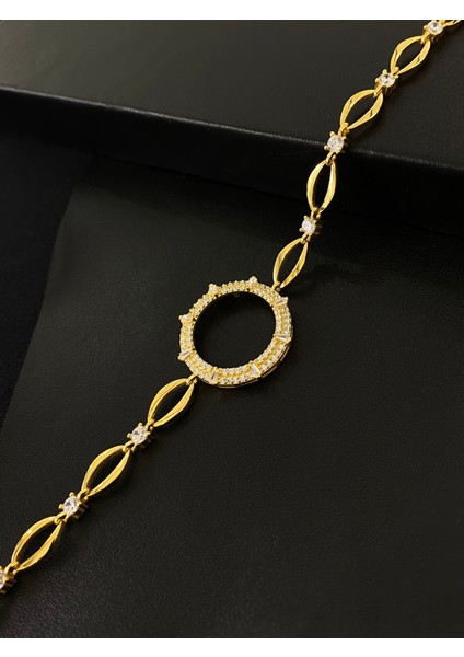 925 Ayar Gümüş Çeyrek Altın Takmak Için Gümüş Kadın Bileklik (18+3cm) (Altın Yaldızlı) Kg3 fırsatları