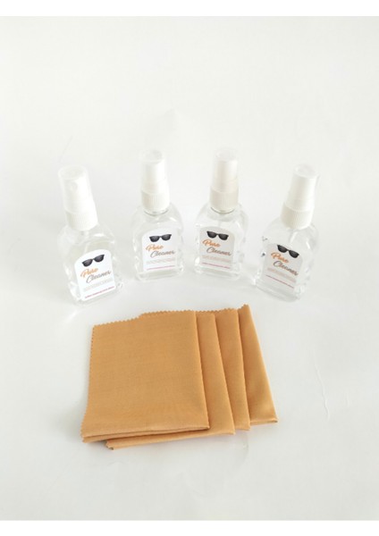 Gözlük ve Ekran Temizleme Spreyi, 4 Adet 50ML ve 4 Adet Temizleme Mendili