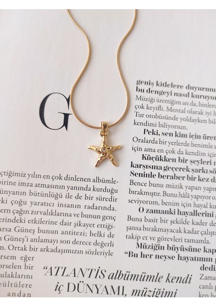 Kadın Çelik Deniz Yıldız Model Kolye