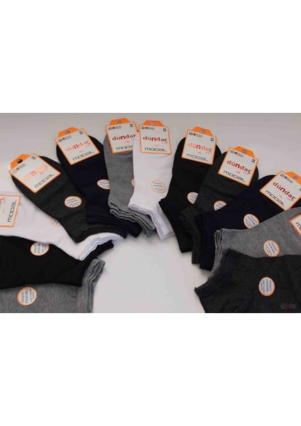 Dündar Plus Modal Dikişsiz Patik Bilek Boy Unisex Çorap – 12 Çift (36-40 Numara) Karışık Renk