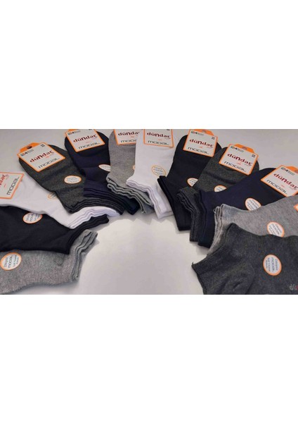 Dündar Plus Modal Dikişsiz Patik Bilek Boy Unisex Çorap – 12 Çift (36-40 Numara) Karışık Renk modelleri