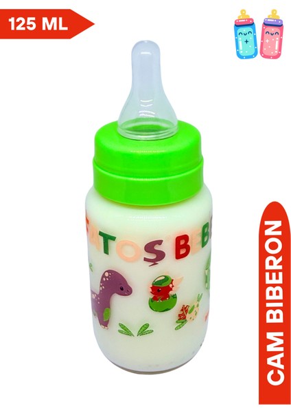 Desenli, Yeşil Renkli, 125 ml Cam Bebek Biberonu modelleri