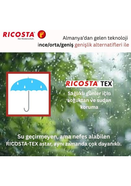 Rıcosta Skip Geniş Kalıp Ricosta-Tex Erkek Çocuk Cırtlı Bot 6901003 (36-39) fiyatları