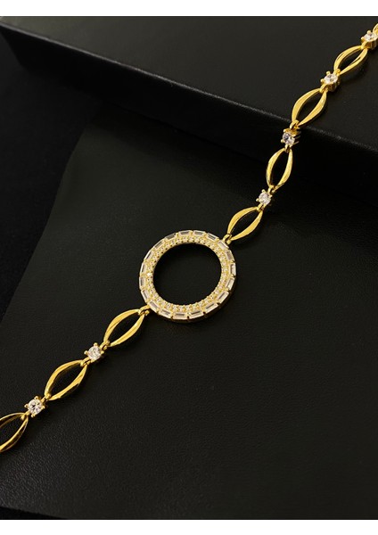 925 Ayar Gümüş Çeyrek Altın Takmak Için Gümüş Kadın Bileklik (18+3cm) (Altın Yaldızlı) Kg4 modelleri