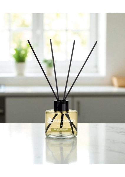 Beyaz Çiçekler Yüksek Koku Yayılımlı Dekoratif Bambu Çubuklu Oda Kokusu 145 ml fırsatları