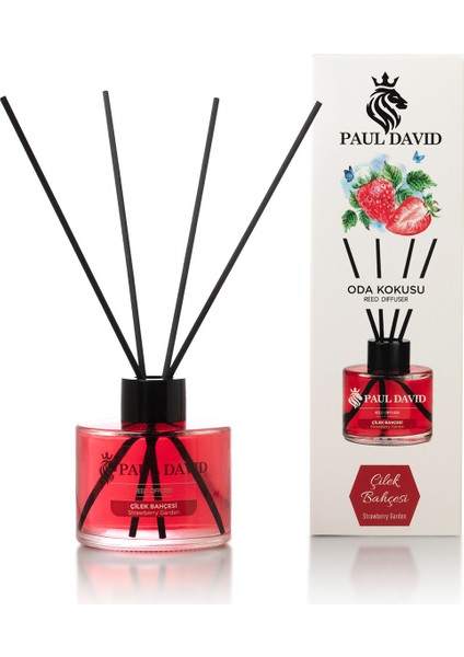Çilek Bahçesi Yüksek Koku Yayılımlı Dekoratif Bambu Çubuklu Oda Kokusu 145 ml