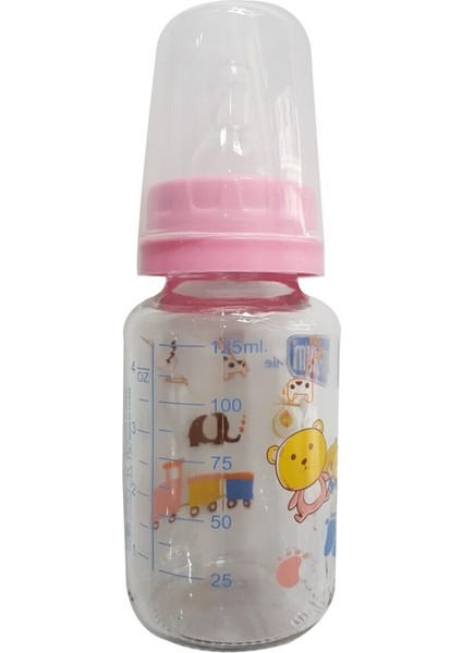 Pembe Leylekli Cam Bebek Biberon 125 Ml, Sağlıklı ve Şık Tasarım fiyatları
