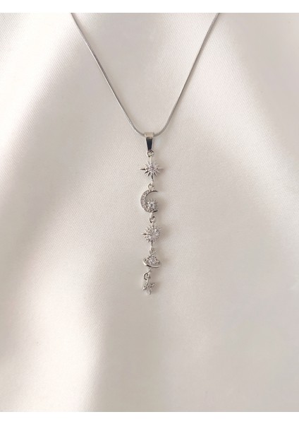 Kadın Çelik Gökyüzü Gezegen Temalı Kolye fiyatları