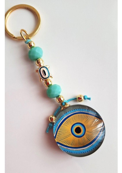 Hediyelik Nazar Boncuklu Yeşil Anahtarlık - Çanta Süsü - Çanta Charmı 11,5 cm fiyatları