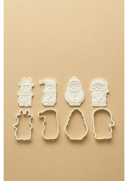 Yılbaşı Noel Kurabiye Kalıbı Seti 4’lü – Noel Baba, Geyik, Kardan Adam ve Cüce