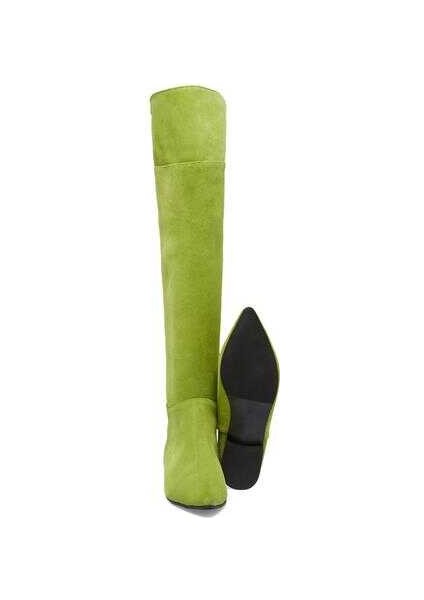Yeşil Hakiki Süet Deri Kadın Klasik Çizme - K23K1CM66989-O48