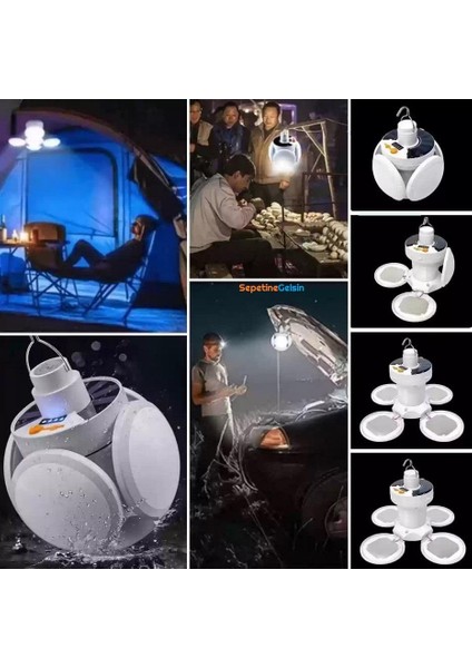 Sepetinegelsin 5 Ledli 3 Farklı Işık Modlu Açılıp Kapanabilir Askılı LED Kanatlı Güneş Enerjili Solar Aydınlatma Kamp Feneri modelleri