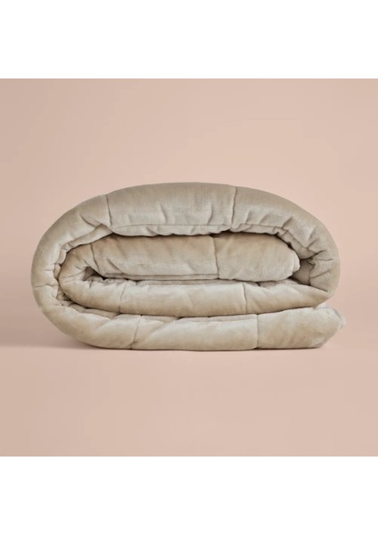 Tek Kişilik Çift Taraflı Welsoft Yorgan Taş 155X215 cm - Velour Serisi