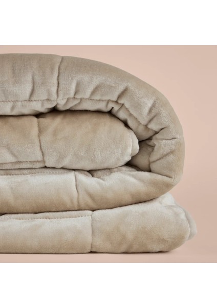 Tek Kişilik Çift Taraflı Welsoft Yorgan Taş 155X215 cm - Velour Serisi fiyatları