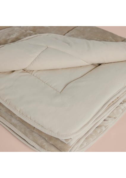 Tek Kişilik Çift Taraflı Welsoft Yorgan Taş 155X215 cm - Velour Serisi fırsatları