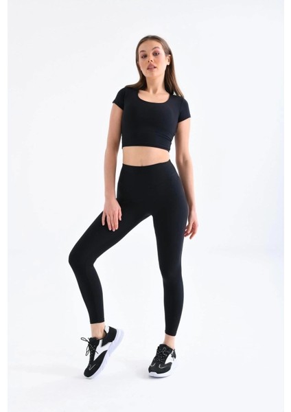 Siyah Yüksel Bel Toparlayıcı Tayt Ultra Esnek Ultra Hafif Elit Spor Tayt fırsatları