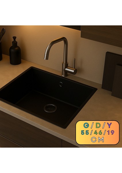 Granit Evye Kotaru Series Black 55X46 (Siyah) indirimleri