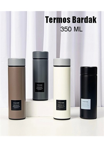 Paslanmaz Çelik Matara Termos Su Şişesi 350ML Vakumlu Kapak - Beyaz fırsatları