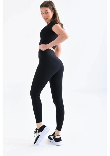 Siyah Yüksel Bel Toparlayıcı Tayt Ultra Esnek Ultra Hafif Elit Spor Tayt indirimleri