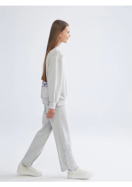 Lcw Kids Gri Beli Lastikli Kız Çocuk Eşofman Alt