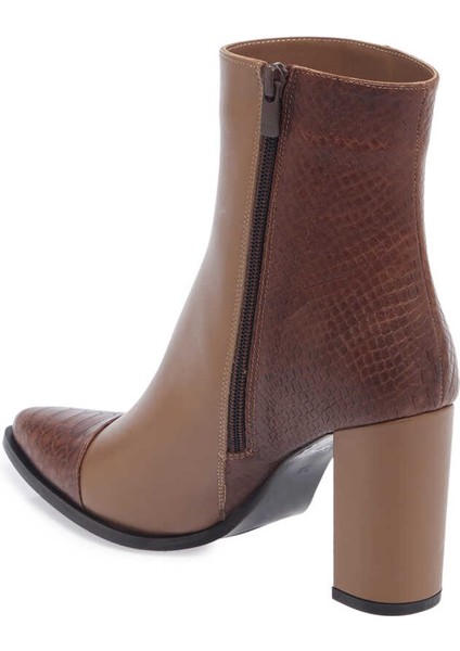 Kahve Hakiki Deri Kadın Klasik Bot - K23K1BT67059-I0A fırsatları