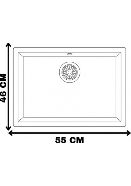 Granit Evye Kotaru Series Black 55X46 (Siyah)