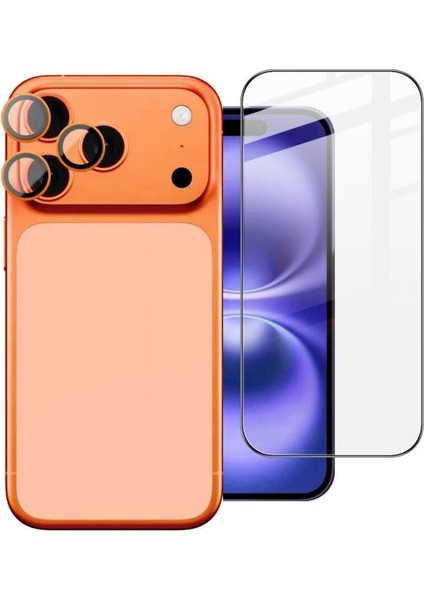 iPhone 17 Pro Max Tam Kapatan Ekran Koruyucu + Kamera Lens Koruyucu