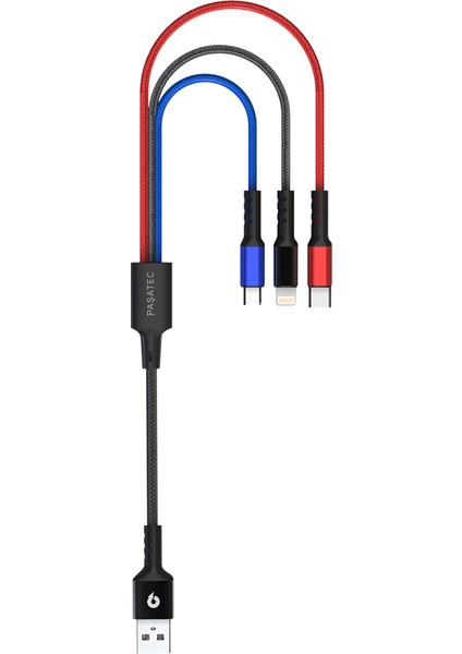 Glee Serisi 3.1A Duvar Şarj Cihazı + 3'ü 1 Arada Kablo - Siyah modelleri