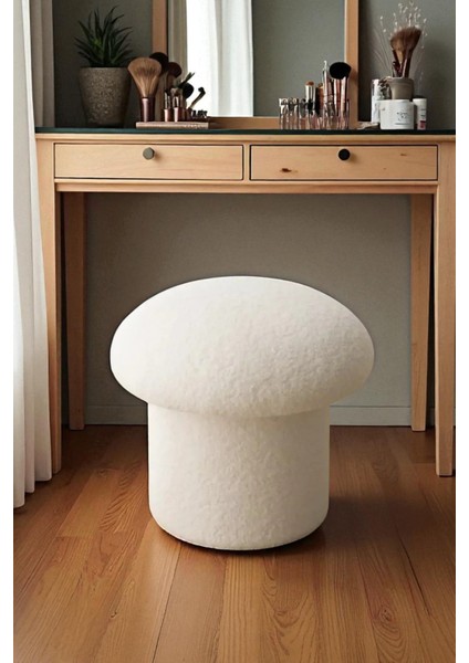Astra Mantar Puf – Renkli Teddy Peluşlu Dekoratif Bench
