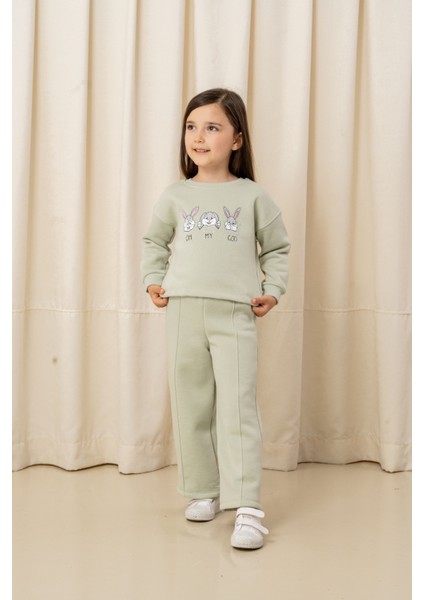 Kız Çocuk Oh My God Tavşan Baskılı 2li Takım - 6305/6306