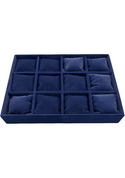 Tokyo Model Süet Kumaş Lacivert Renk 12 Yastıklı Çekmece Içi Takı Kutusu fiyatları