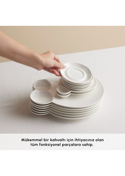 Red Carpet Collection Stream Bone Blow 26 Parça 6 Kişilik Kahvaltı Takımı