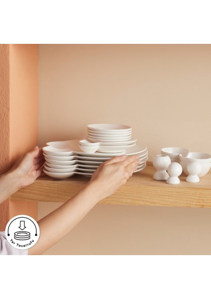 Red Carpet Collection Stream Bone Blow 26 Parça 6 Kişilik Kahvaltı Takımı