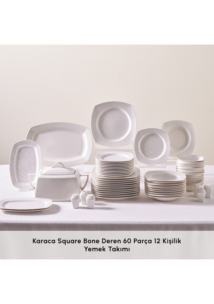 Square Bone Deren 60 Parça 12 Kişilik Yemek Takımı modelleri