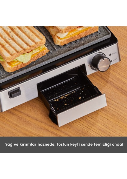 Biogranit Inox Tost Makinesi 2000 W 4 Kademe Pişirme Ayarlı Çelik Gövde Granit Izgara Plaka indirimleri