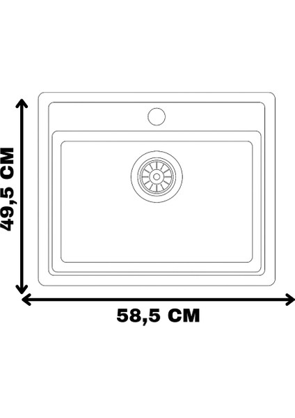 Granit Evye Komorı Series Anthracite 58,5X49,5 (Antrasit)
