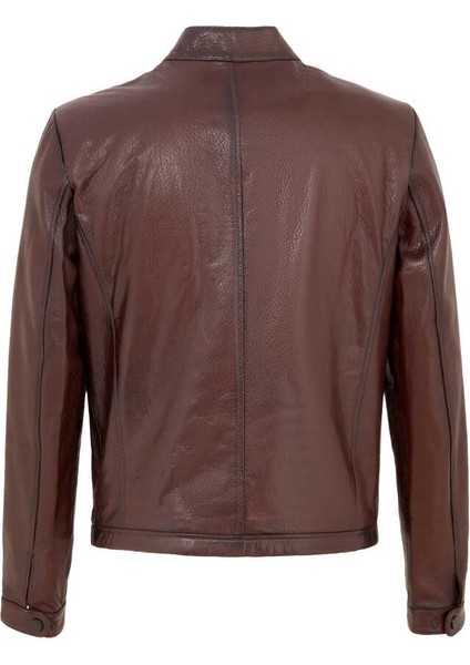 Kahve Hakiki Deri Erkek Hakiki Deri Mont - E22KDM310381-R4W