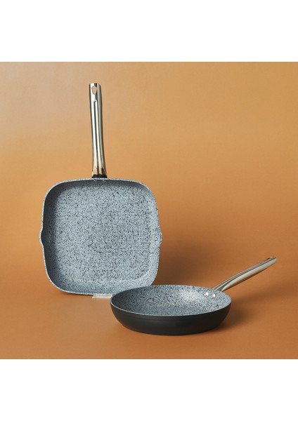 Biogranit Monet 2 Parça Tava Grill Set Siyah