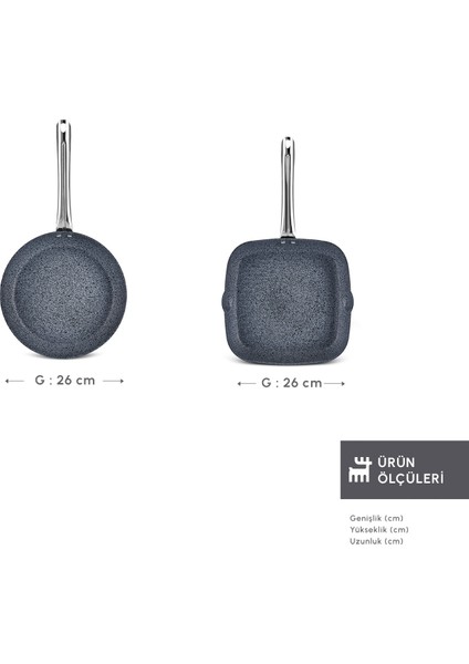 Biogranit Monet 2 Parça Tava Grill Set Siyah fiyatları