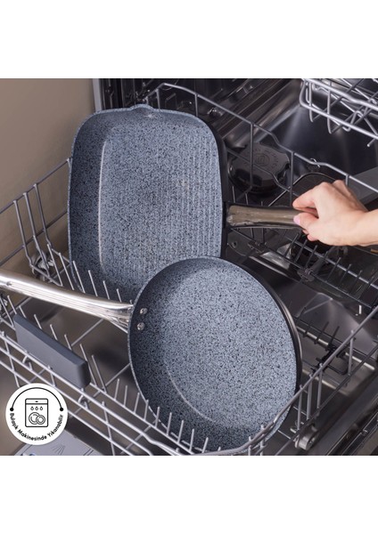 Biogranit Monet 2 Parça Tava Grill Set Siyah