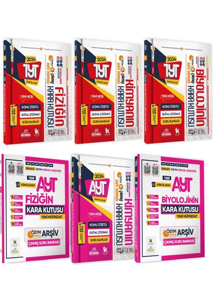 YKS-TYT-AYT Fizik Kimya Biyolojinin (Fkb) Kara Kutusu Konu Ö. D.çözümlü Soru Bankası Paket Set