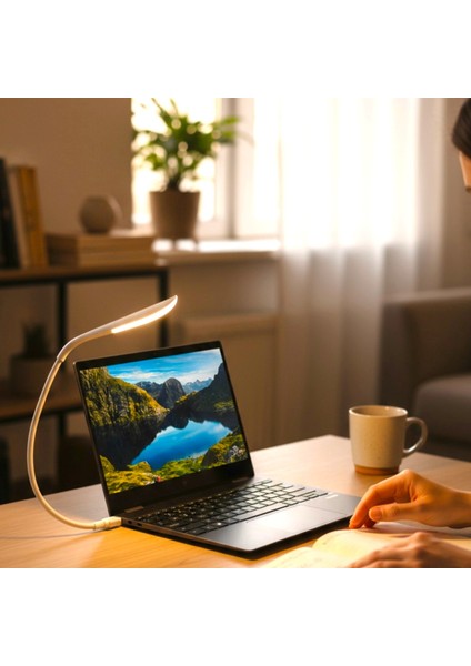 3 Seviye Dokunmatik USB LED Masa Çalışma Kitap Okuma Lambası Pc Gece Lambası Beyaz