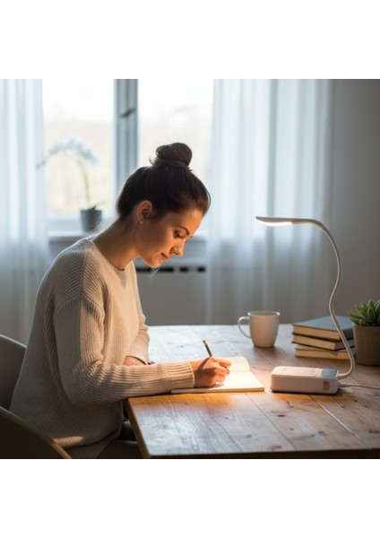 3 Seviye Dokunmatik USB LED Masa Çalışma Kitap Okuma Lambası Pc Gece Lambası Beyaz indirimleri