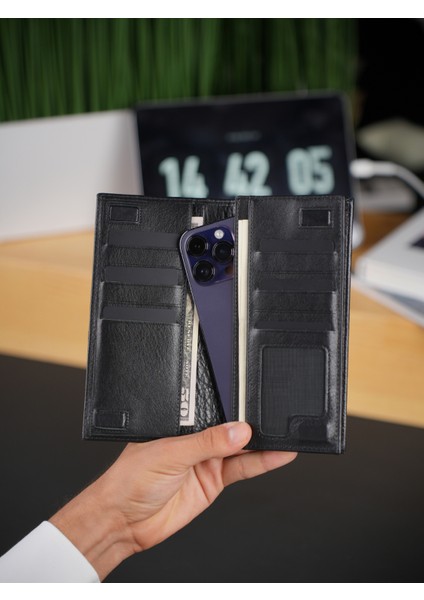 Parıs Black Deri Telefon Cüzdanı