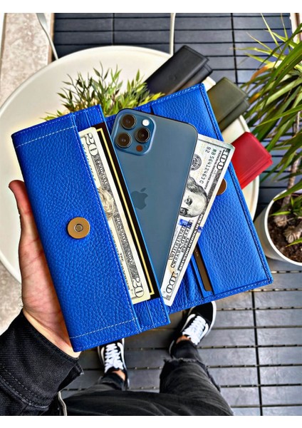 Marco Blue Deri Telefon Cüzdanı
