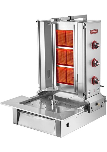 2165-B3 Alttan Motorlu Döner Ocağı, 3 Radyanlı, Lpg'li