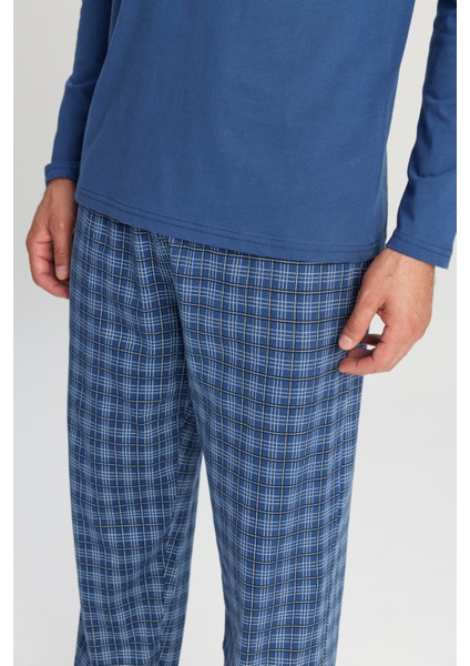 %100 Pamuk Standart Fit Hakim Yaka Desenli Cepli Pijama Takımı fırsatları