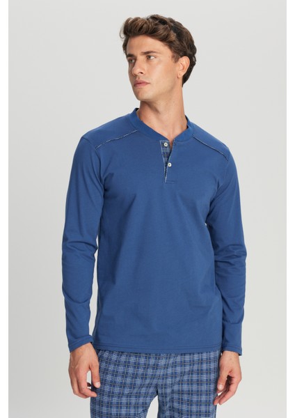 %100 Pamuk Standart Fit Hakim Yaka Desenli Cepli Pijama Takımı fiyatları