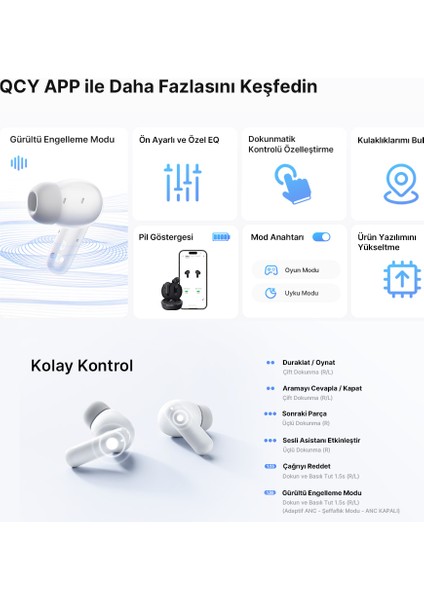 Melobuds N30 Adaptif Anc Bluetooth Kulaklık 4 Mikrofon Çift Cihaz desteği ıpx4 fırsatları