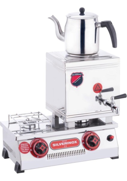 Silverinox 15 Model Kaynaklı Lpg'li Çay Ocağı, Çift Taban, 13 L